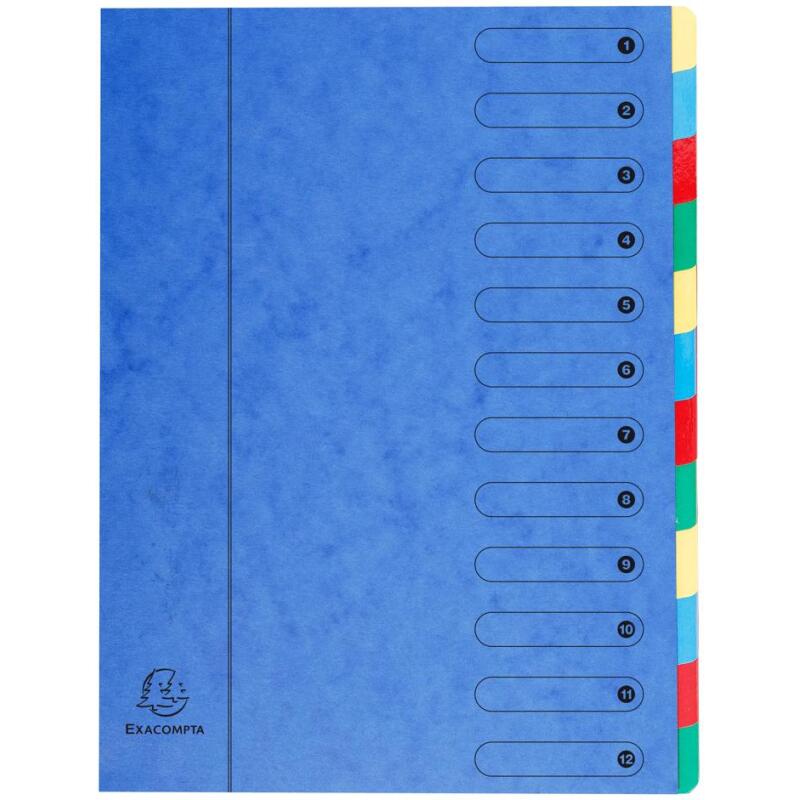 Trieur extensible Harmonika sans élastique fenêtres imprimées 12 compartiments - A4 - Bleu