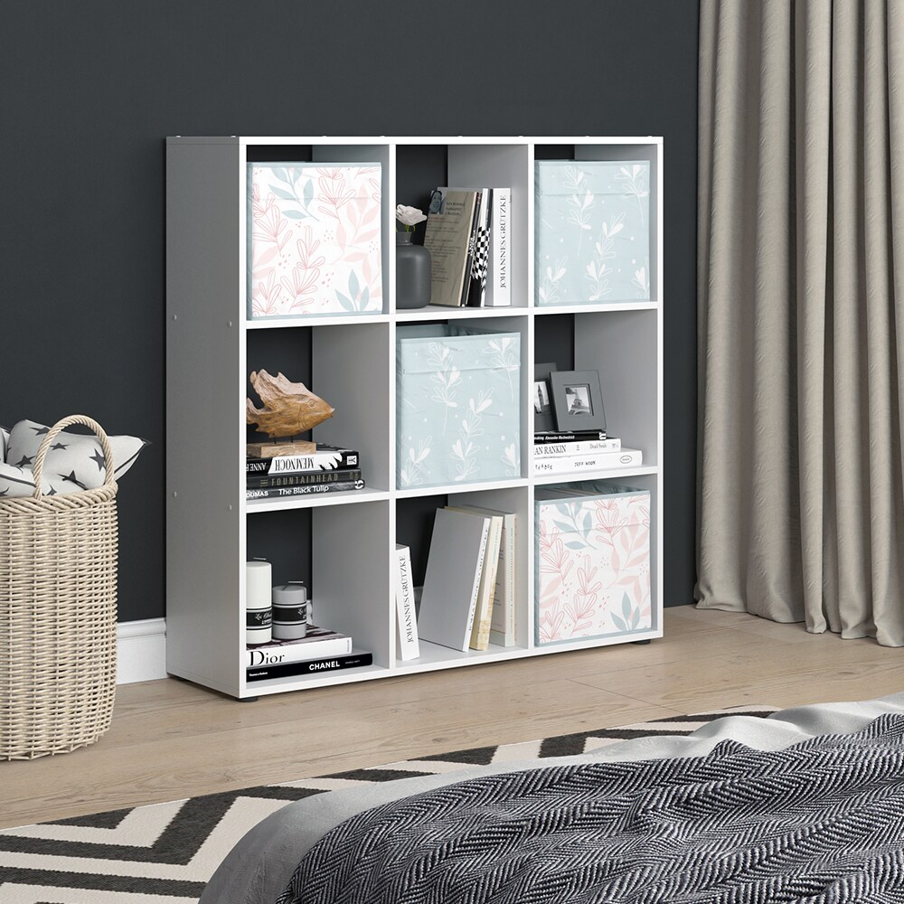 Vicco Raumteiler Würfelregal Standregal Nove Weiß Faltbox Wohnzimmer Regal 104x108 cm modern Ablage 9 Fächer Dekoregal Ordnerregal Aufbewahrung