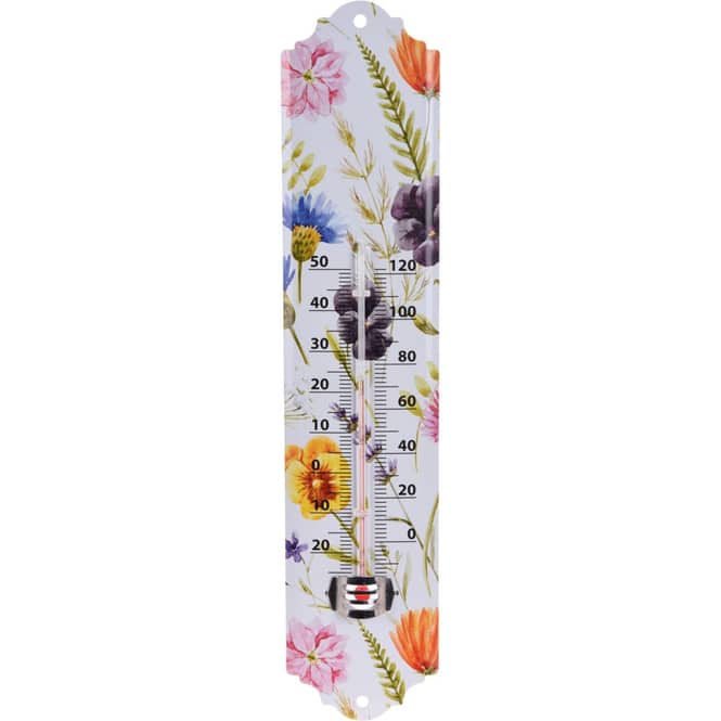 Thermometer mit Blumenmuster - ca. 29,6 cm - 1 Stück