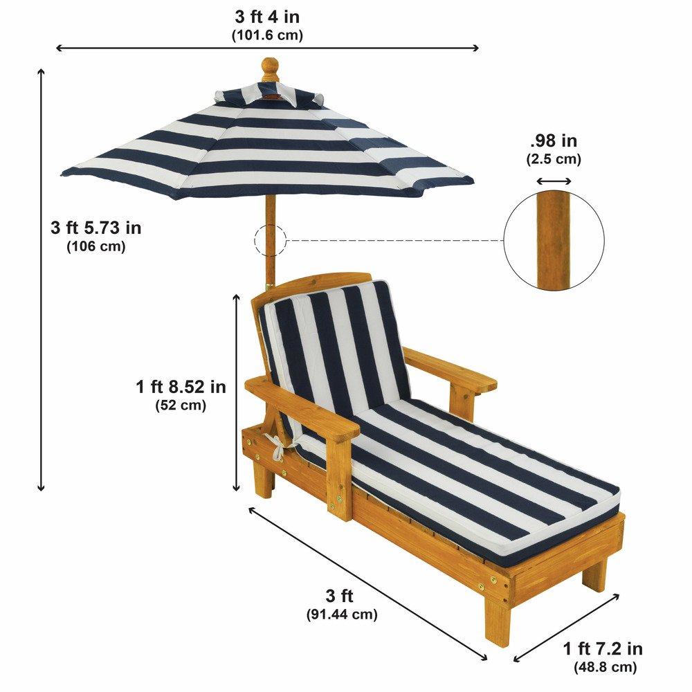 Chaise longue enfant avec parasol