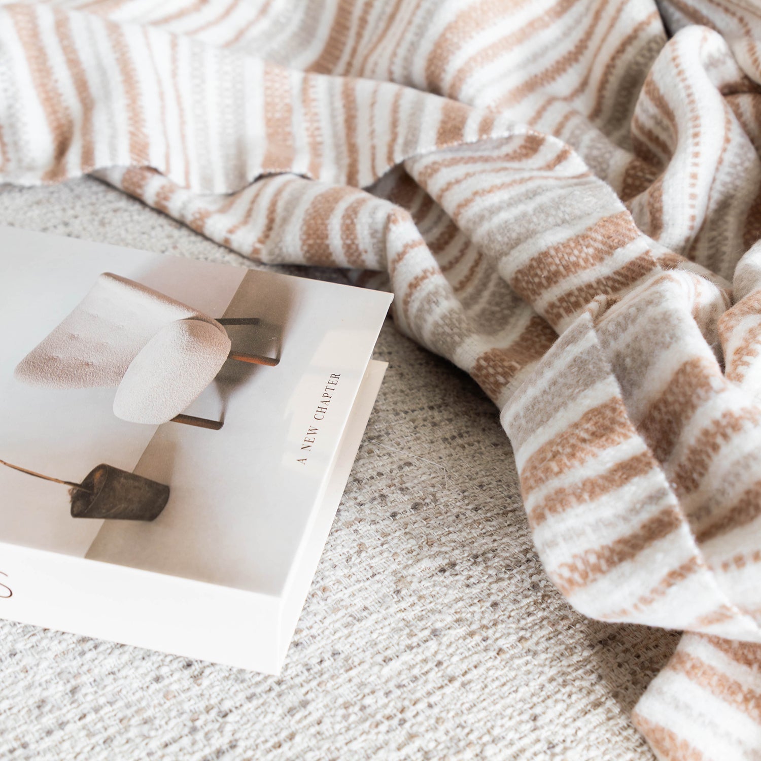 Atmooz Plaid Autumn â 150x200cm â Sand|Naturel â Katoenmix â Franjes