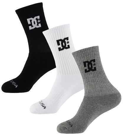 DC Socken - Crew 3er-Pack - Schwarz/Weiß/Grau