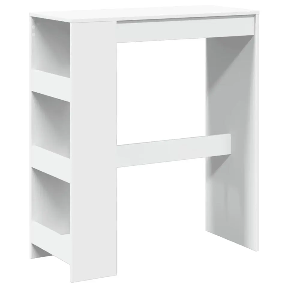 vidaXL - Bartafel met opbergruimte - Wit - Bewerkt hout - 90x43 cm