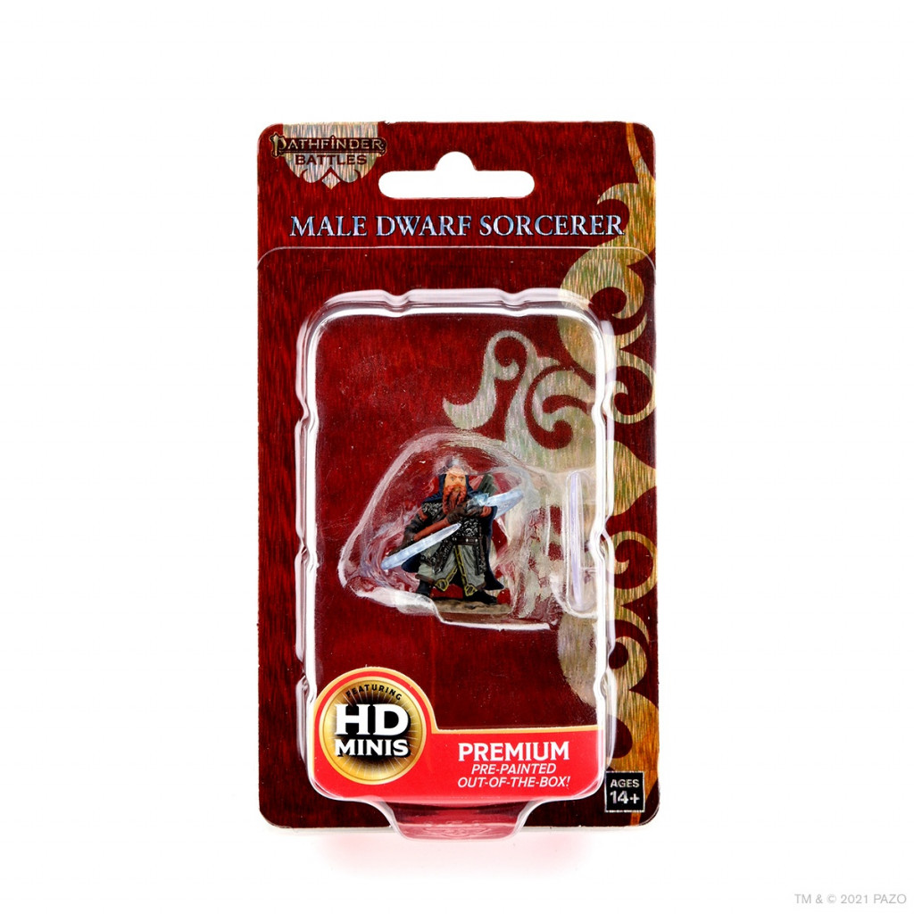 Pathfinder Battles Premium Painted Figure - Male Dwarf Sorcerer