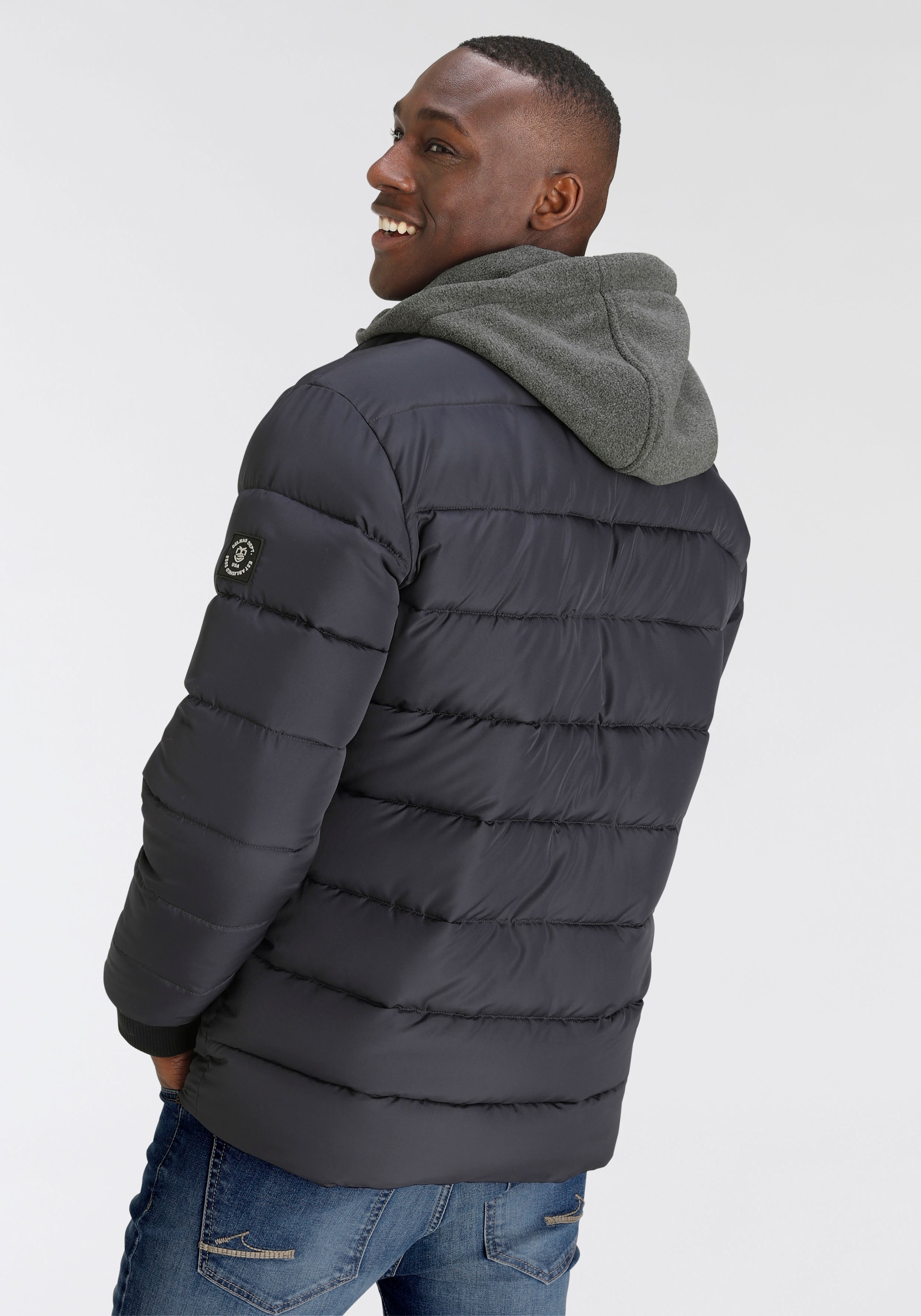 DELMAO Steppjacke mit Kapuze für Übergang und kalte Tage,  mit Fütterung,  wasserabweisend