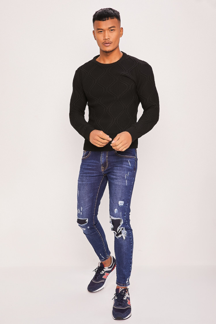Pull en maille noir