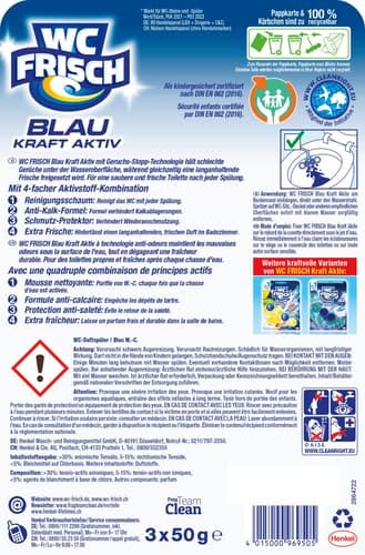 WC Frisch Kraft Aktiv Blauspüler Chlor, Trio-Pack