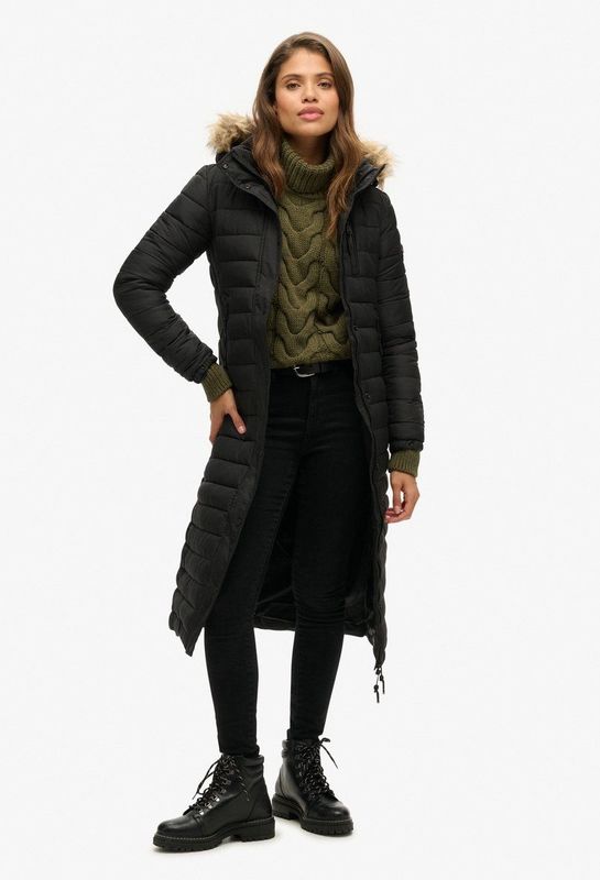 Superdry - Superlange Fuji Jas - Dames - Gewatteerd - Kleur