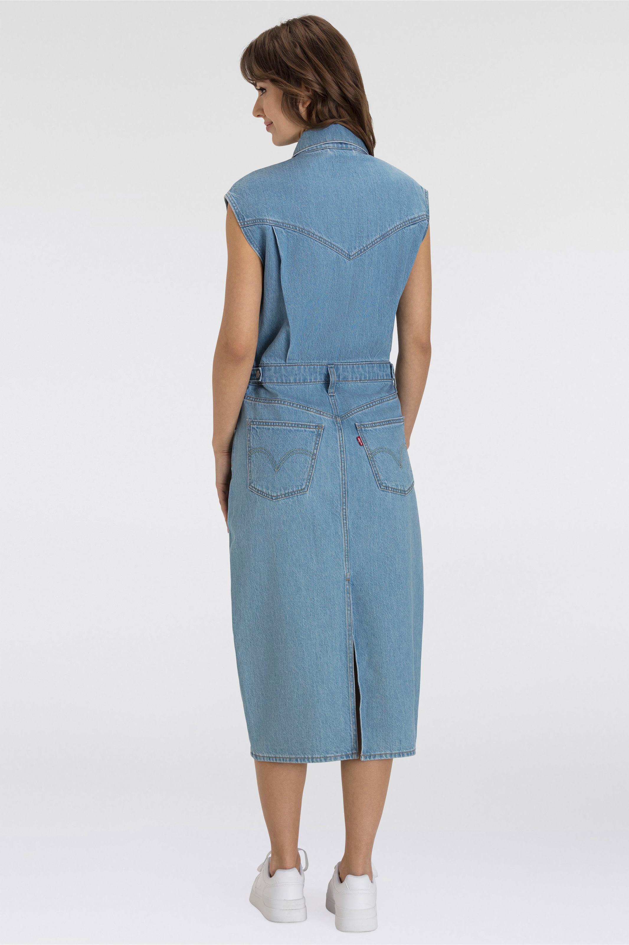 Levi's® Jeanskleid »ICONIC SLEEVELESS DRESS« Brusttaschen | Eingrifftaschen | Gesässtaschen | Münztasche