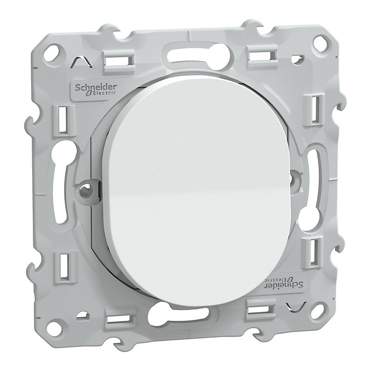 Poussoir Schneider Electric Ovalis blanc