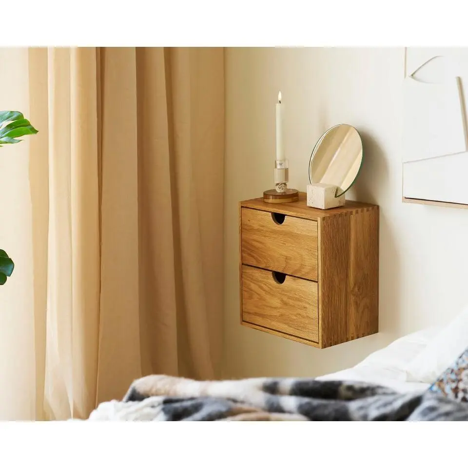 Hioshop Mina wandkast 2 lades eiken