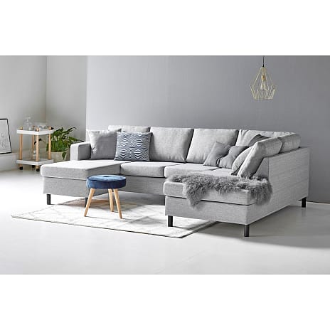 Oslo venstrevendt U-sofa - lysegrå