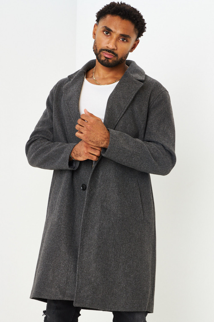 Manteau long élégant gris