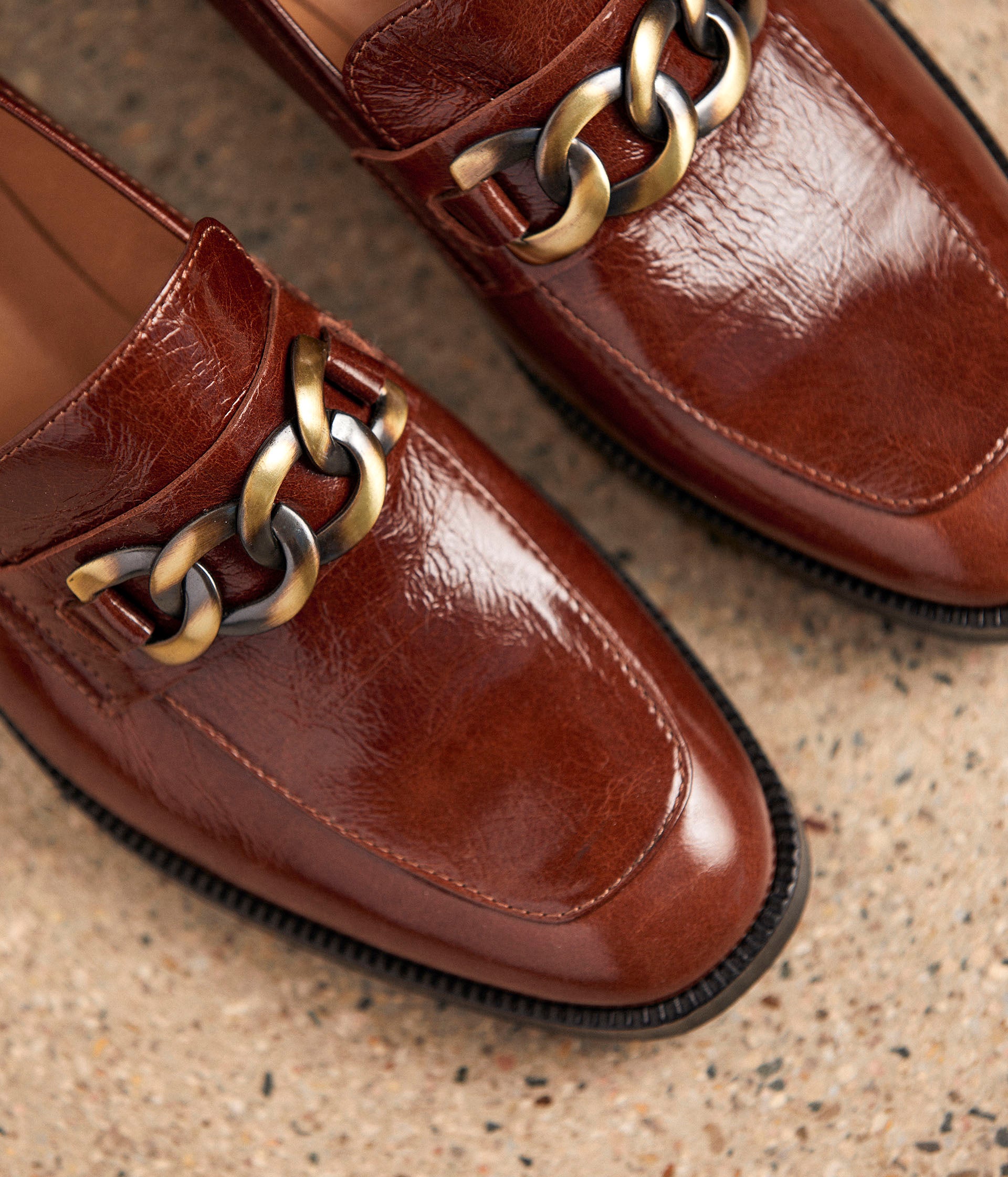 Mocassins vernis marron Oriane