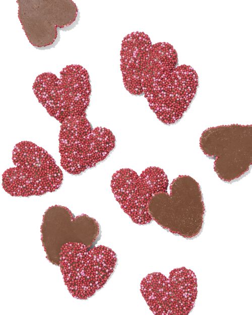 décoration pour gâteau - pastilles choco coeurs avec perles de sucre 150g