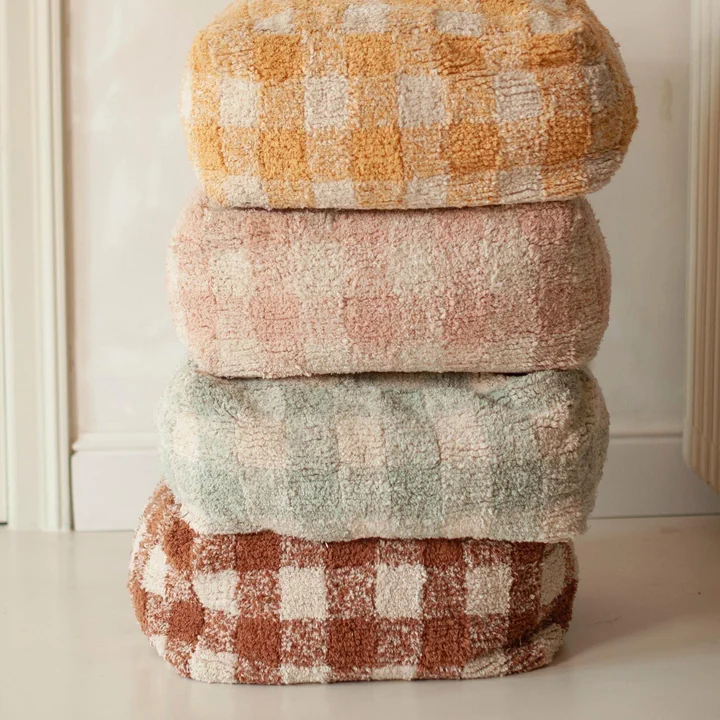 Lorena Canals - Vichy Pouf, 40 x 40 cm, honey