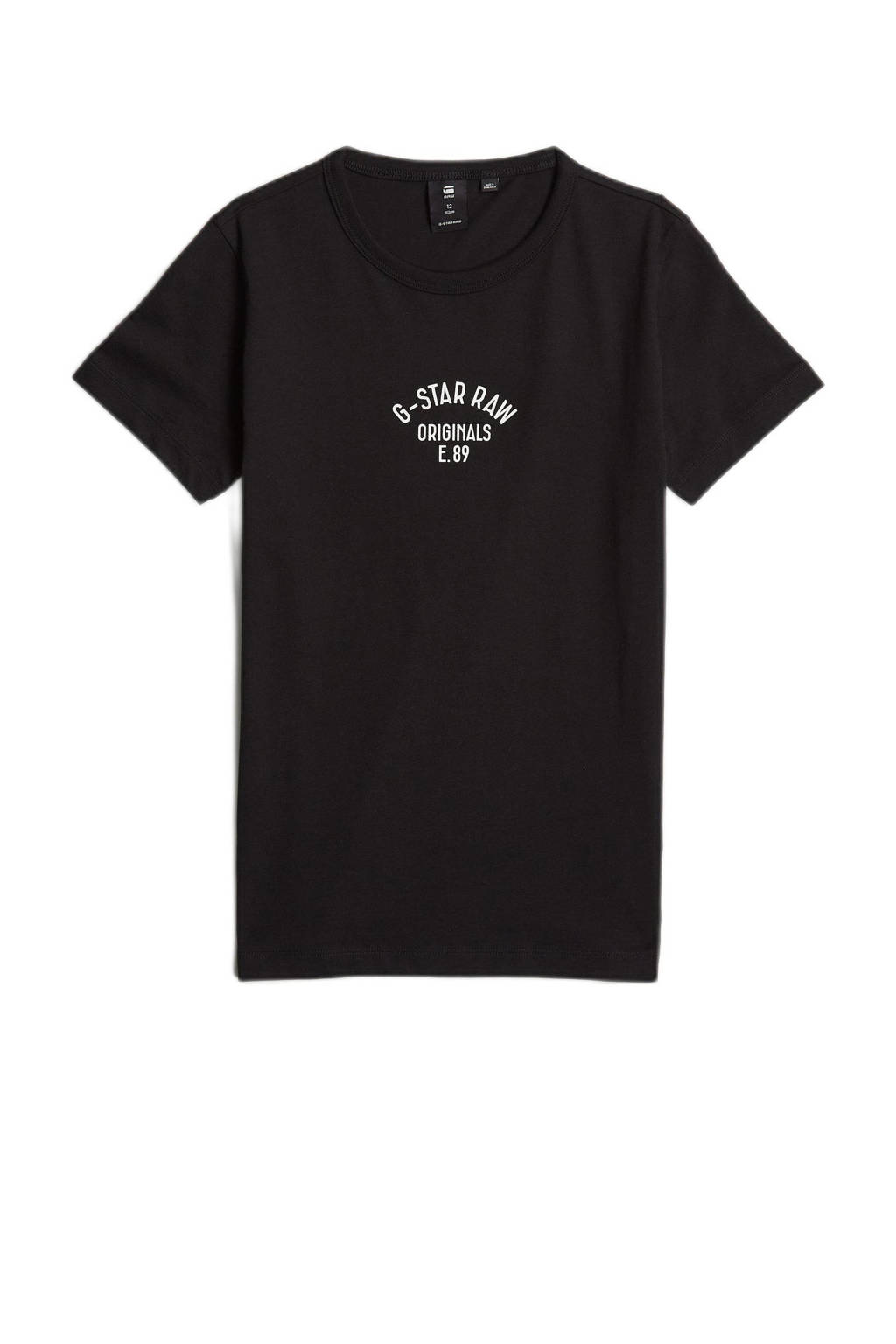 G-STAR T-shirt t-shirt s\s slim met printopdruk zwart