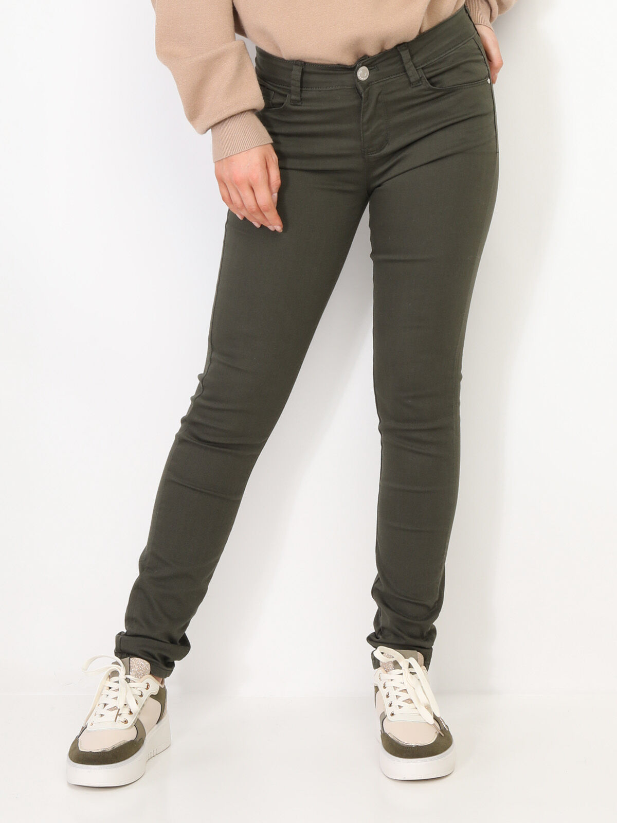Jeans slim Push-Up- Kaki