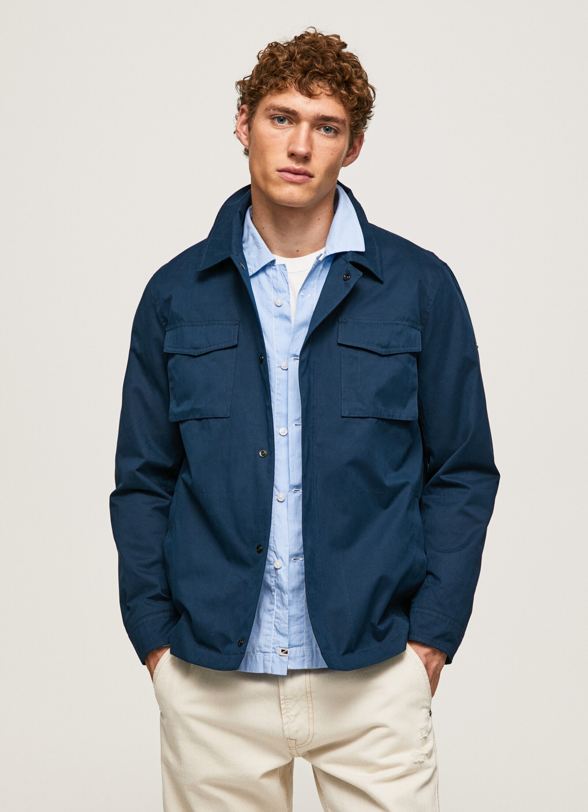Parka curta com peitilho removível - Azul Dulwich