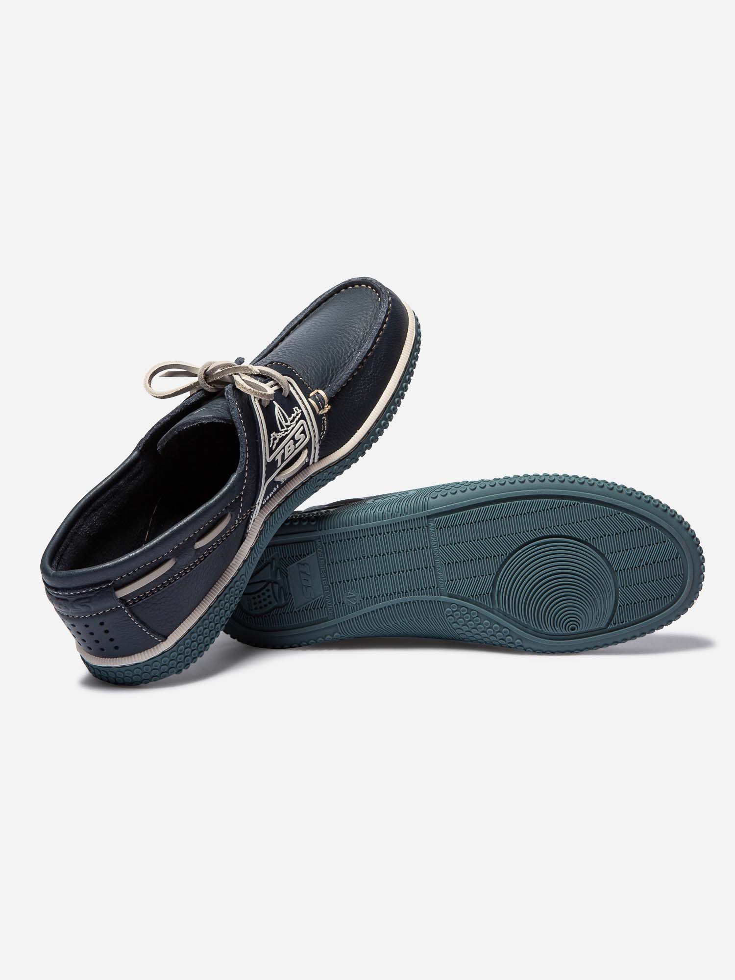 Chaussures Bateau Homme Semelle Grip Cuir Bleu