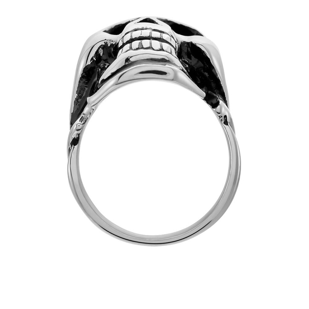 Bague Acier Blanc Et Noir Valentik