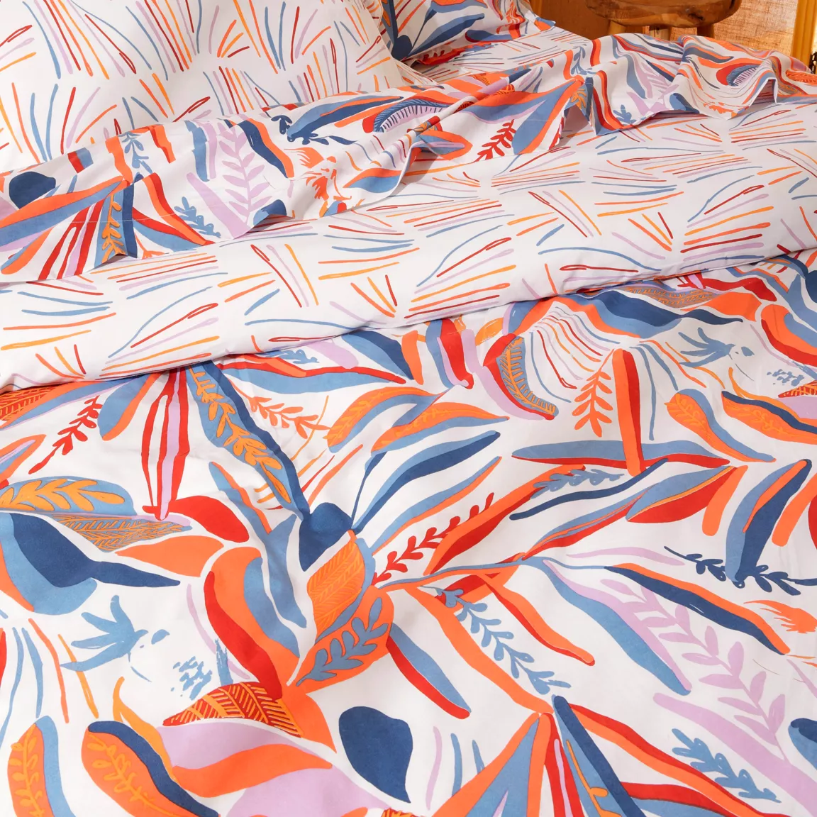 Housse de couette coton (260 x 240 cm) Perroquet Salsa Multicolore