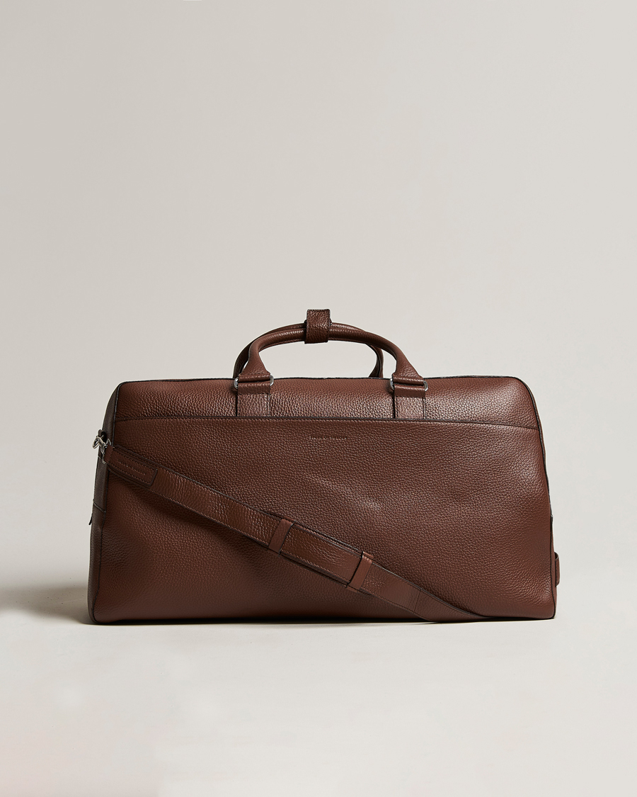 Tiger of Sweden Brome Grained Leather Weekendbag Brown