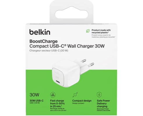 Belkin 30W USB PD Wall Charger with PPS - White