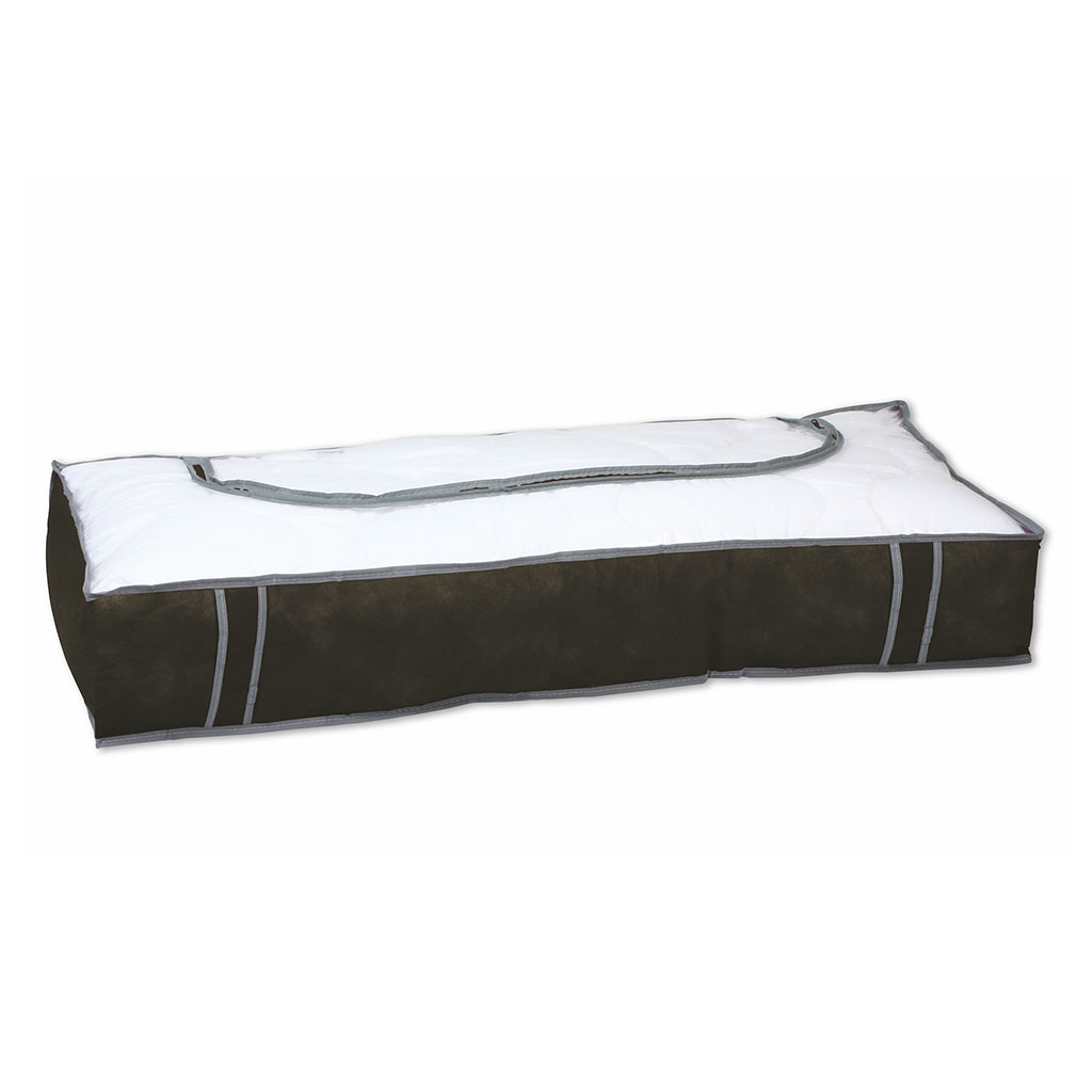 Housse de rangement dessous de lit grise 45x105cm