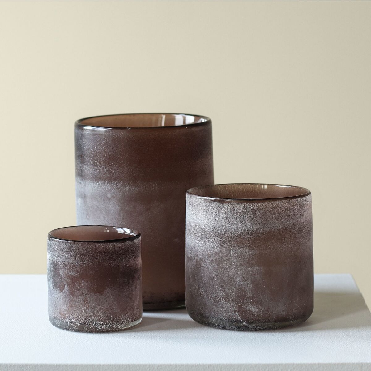 Frost telysholder, 3 stk, brown