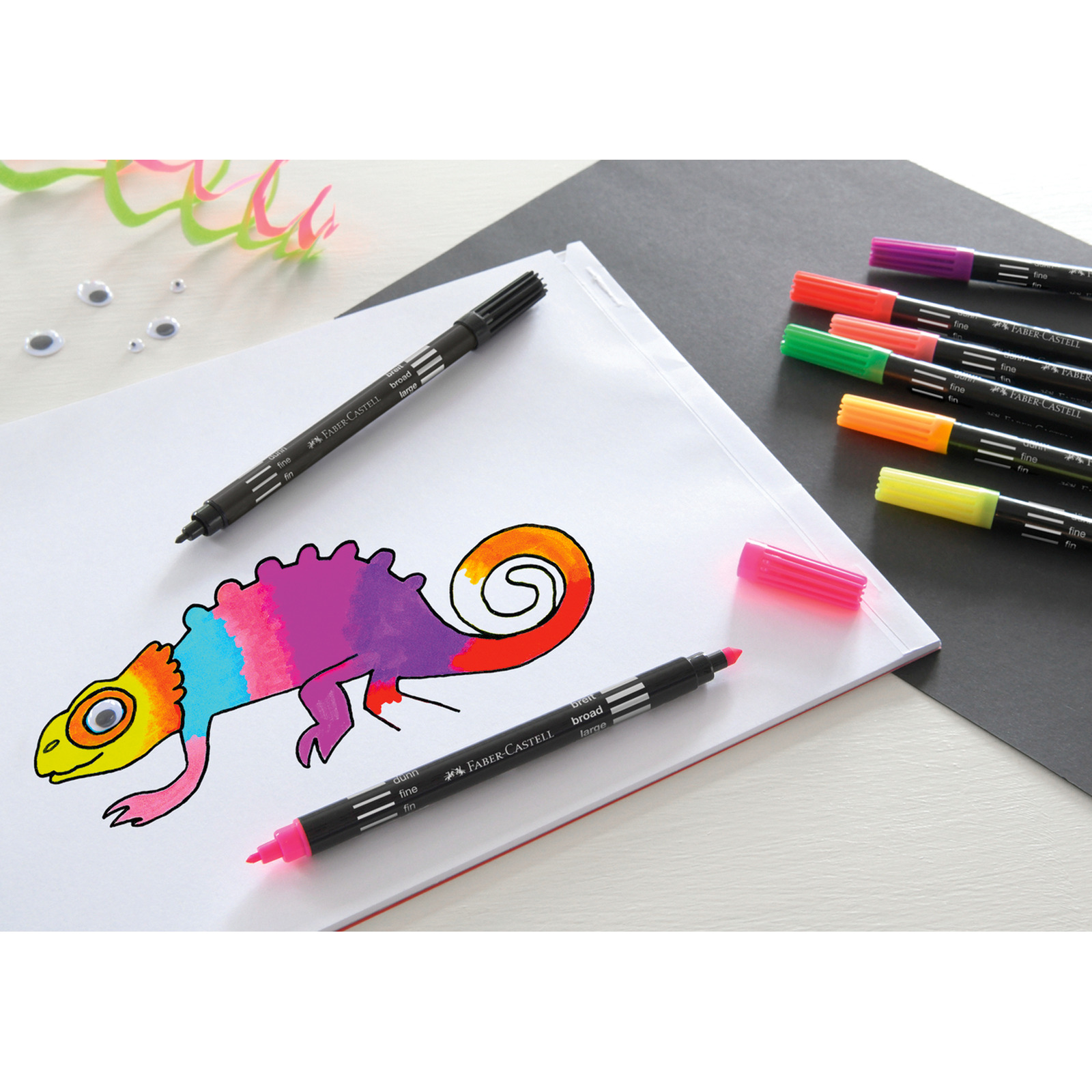 Faber-Castell Doppelfasermaler Neon, 10 Stück