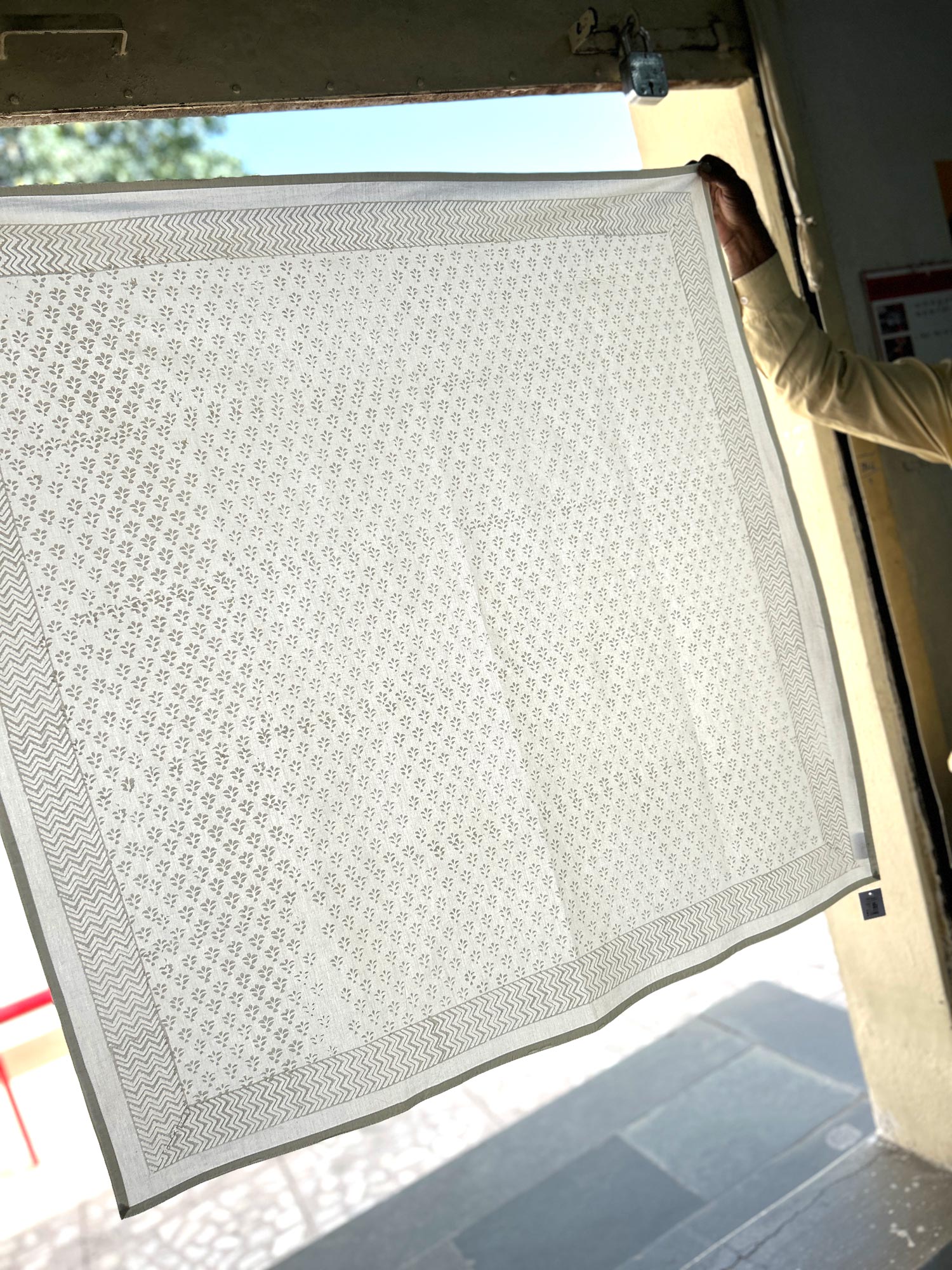 Tischdecke aus Baumwolle, weiß, B 220 cm, L 150 cm von fischer's lagerhaus
