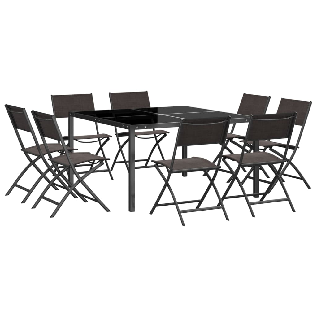 Mobilier de salle à manger d'extérieur 13 pièces acier