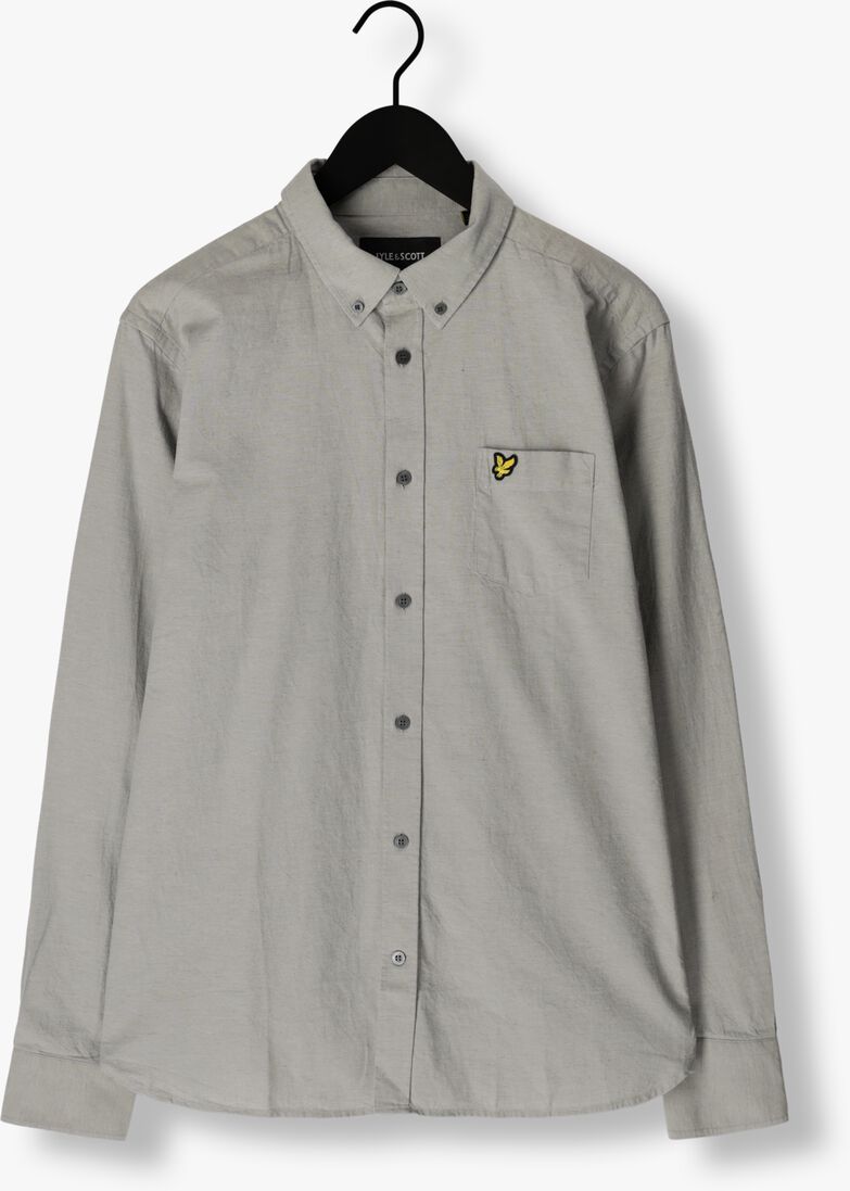 LYLE & SCOTT blauwe lyle & scott casual overhemd cotton linen button down shirt