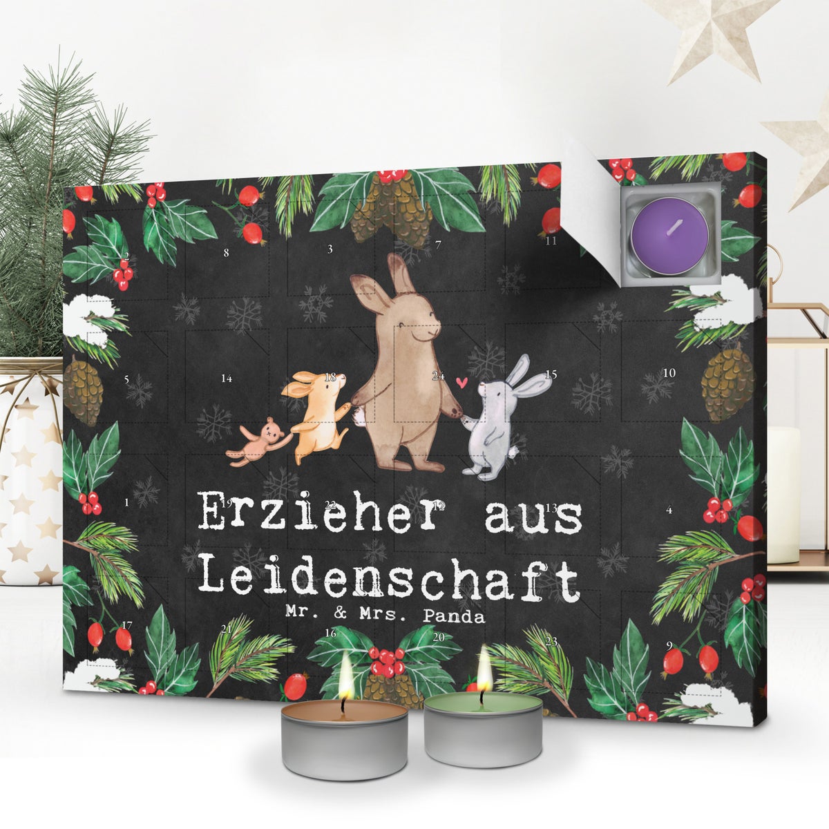 Mr. & Mrs. Panda Geurkaars Adventskalender voor Educatie - Zwart