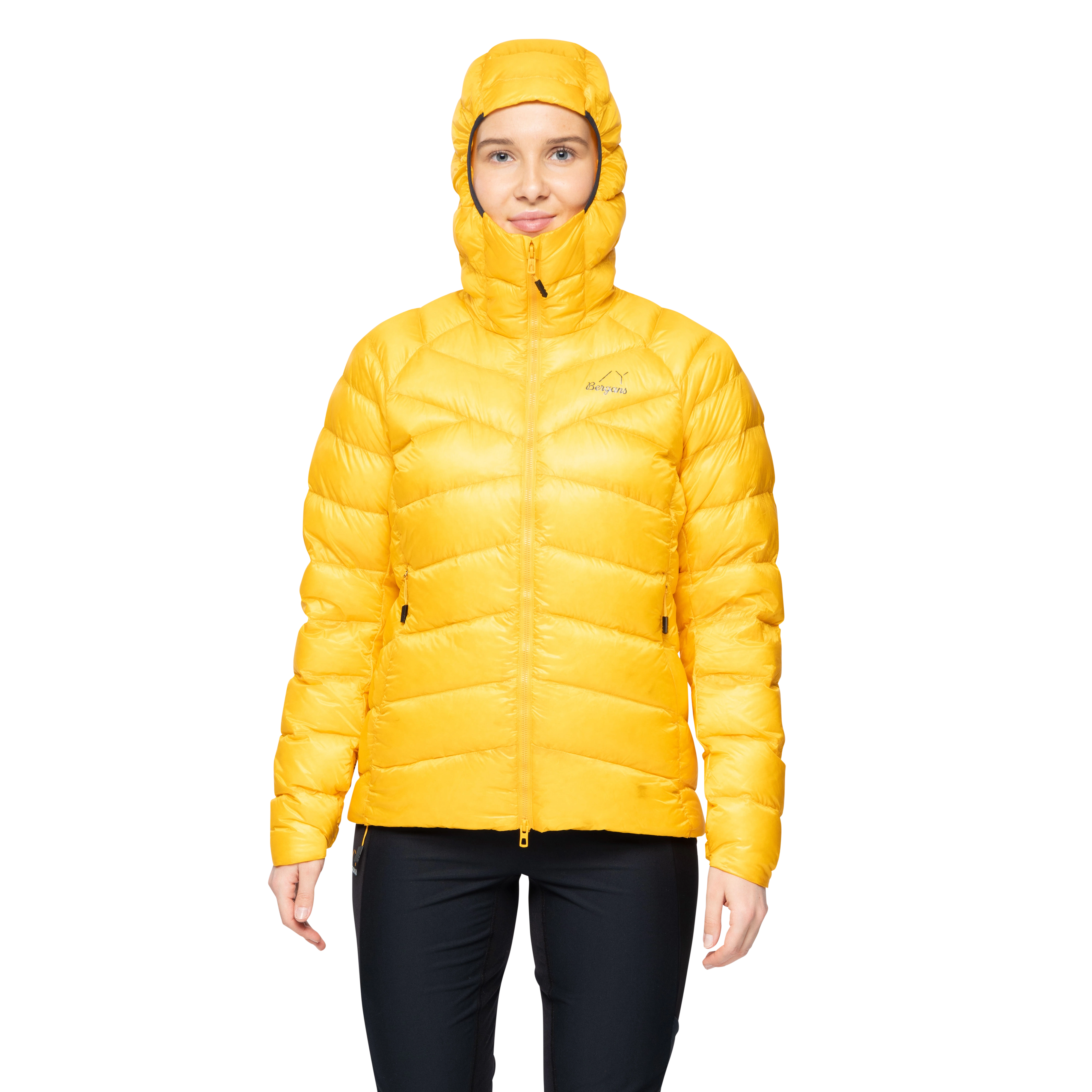 Y LightLine Weightless Down Jacket Hood Women Mango Yellow