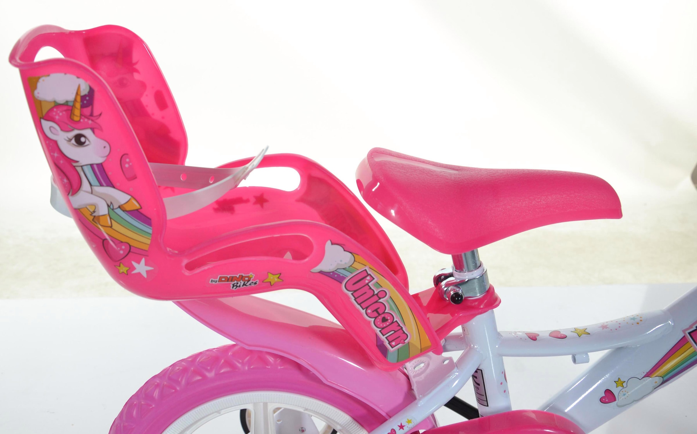 Dino Kinderfahrrad »Unicorn Einhorn 12 Zoll« 1 Gang mit Stützrädern, Korb und Puppensitz
