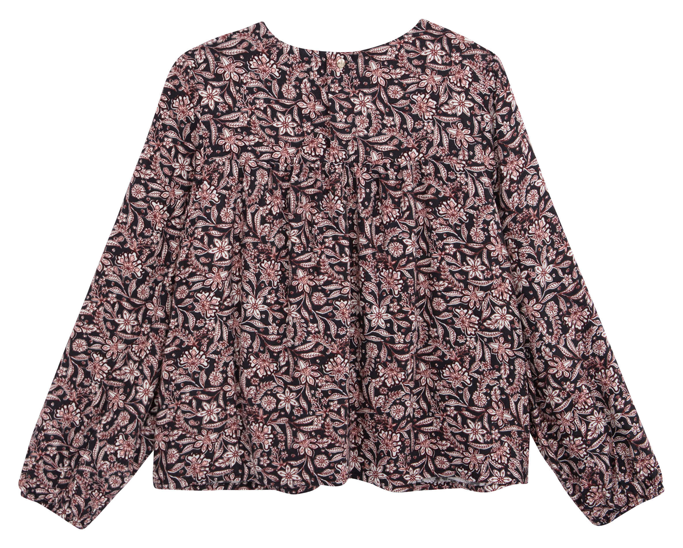 Blouse ample imprimé floral | Noir