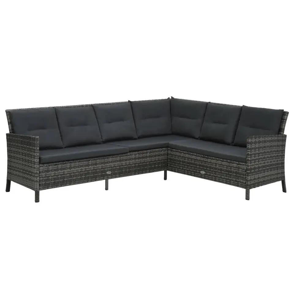 vidaXL - Eethoek - Grijs - Poly rattan