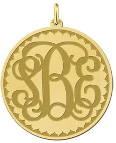 Gouden Monogram hanger gravure Names4ever