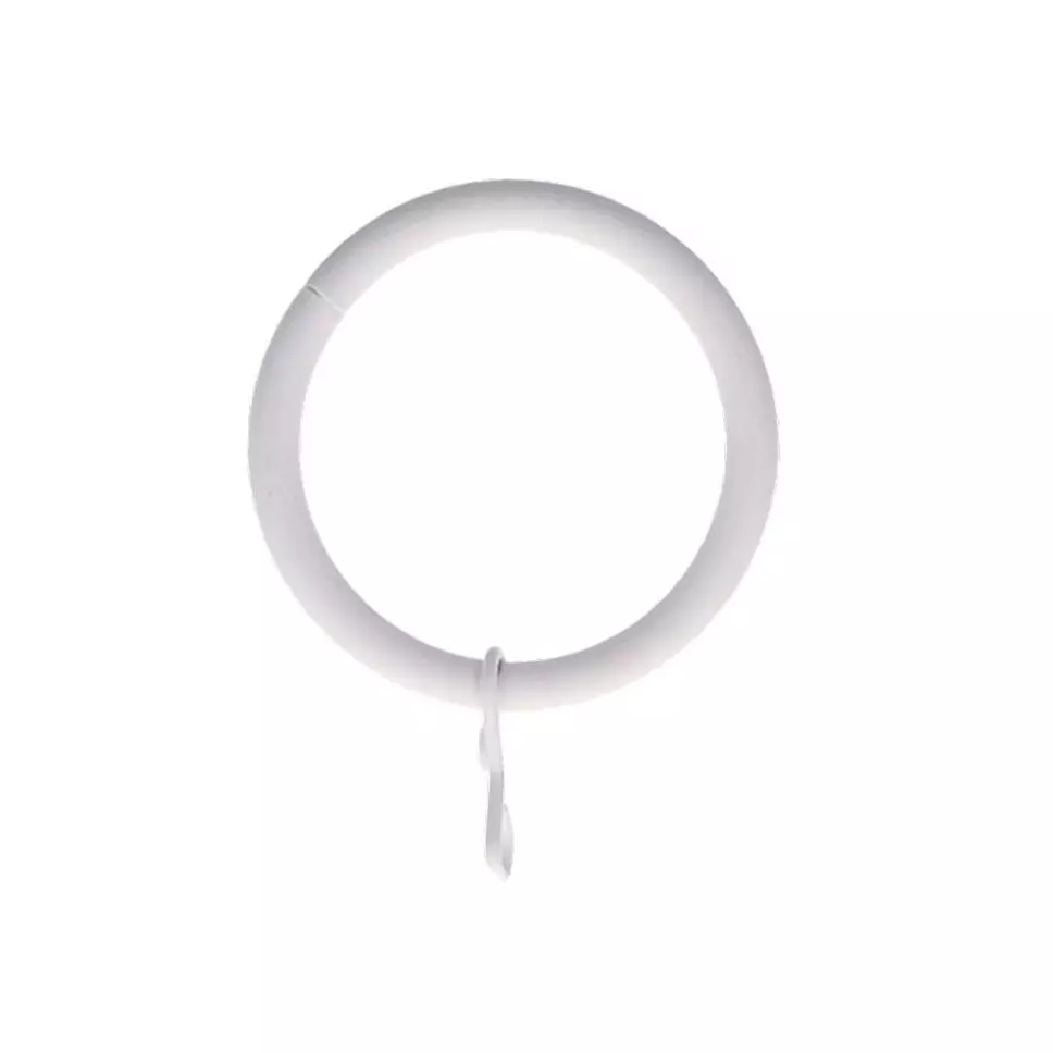 Lot de 8 anneaux tringle rideau (D28 mm) Lino Blanc mat