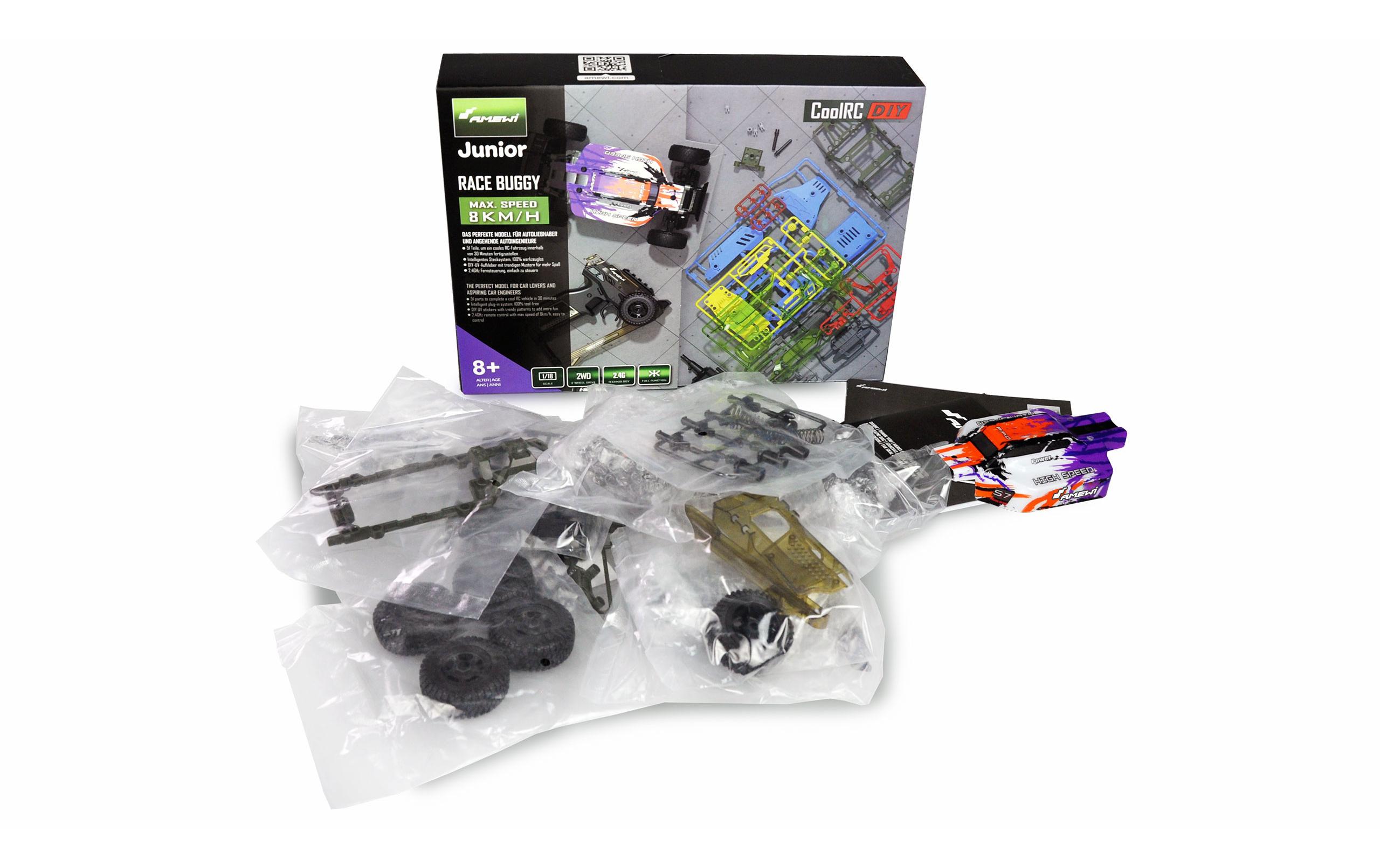 Buggy CoolRC DIY Race 2WD Bausatz, 1:18Kleiner RC Buggy zum selber zusammenbauen