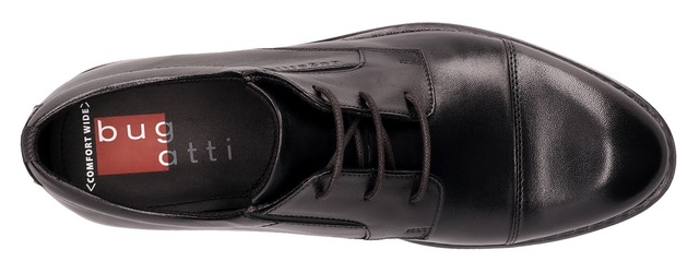 bugatti Schnürschuh  , Blockabsatz, Abendschuh, Festtagsschuh, Businessschuh, Logoprägung