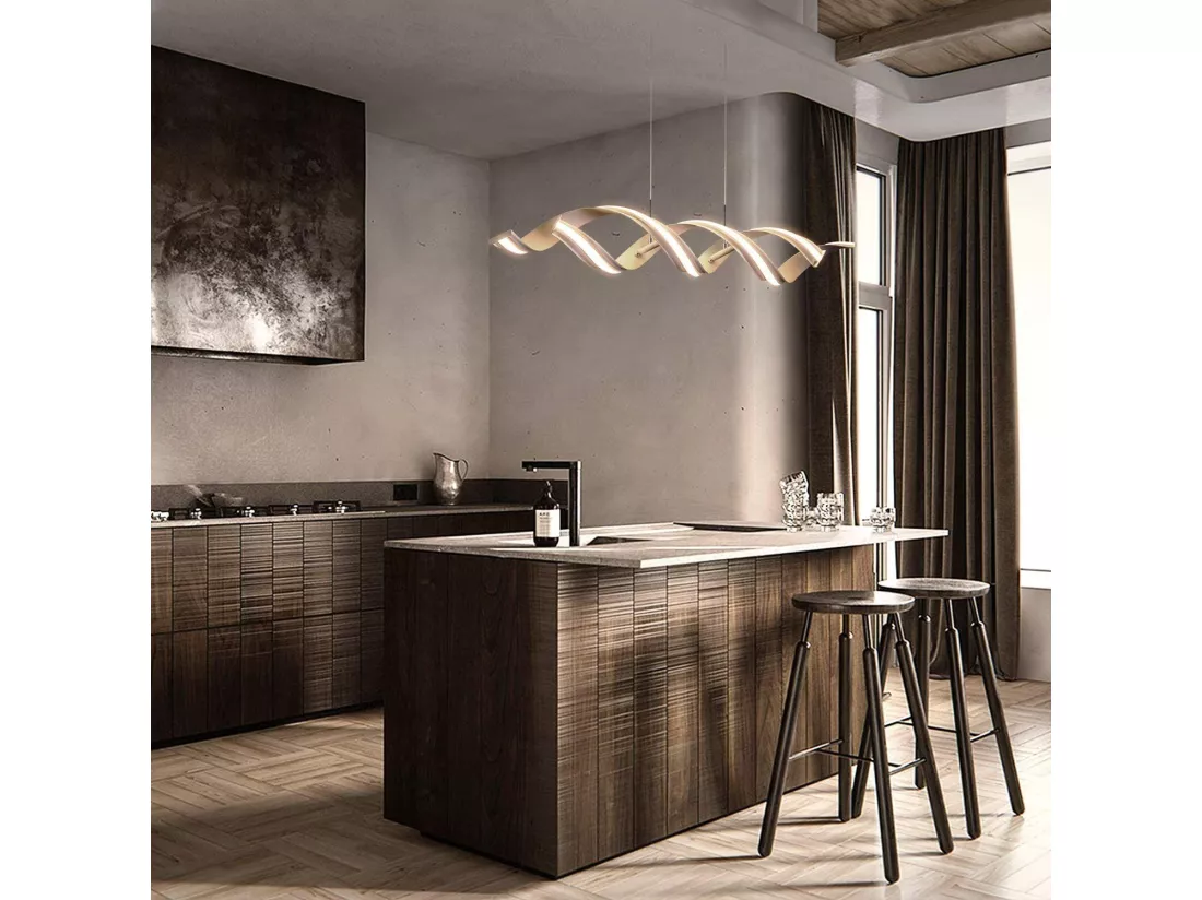 NETTLIFE Lampe suspendue Moderne 95CM Design 3000K Blanc chaud 29W