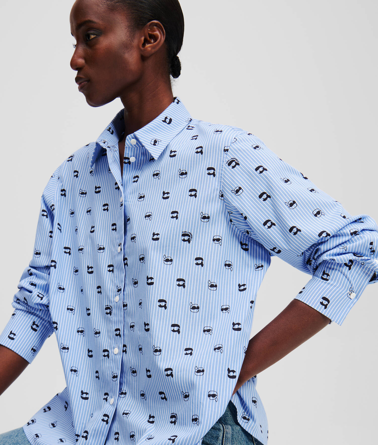 CHEMISE À IMPRIMÉ FAÇON ALL-OVER IKON - Rayures Bleu Kentucky