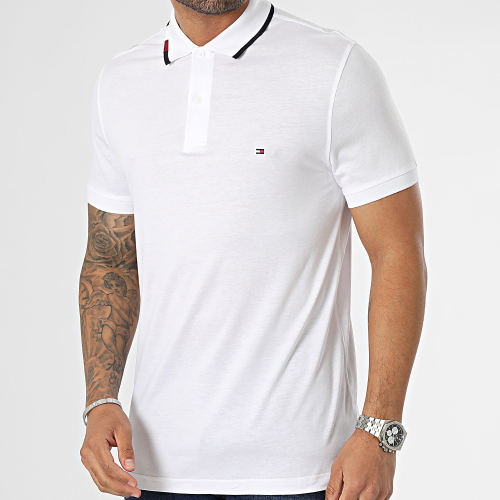 Polo Manches Courtes RWB Tipped Cotton 0776 Blanc