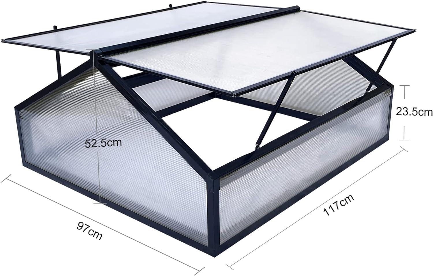 Alu Mini-Gewächshaus Frühbeet Treibhaus,|117x97x52.5 cm|Tomatenhaus Pflanzenhaus, 10kg