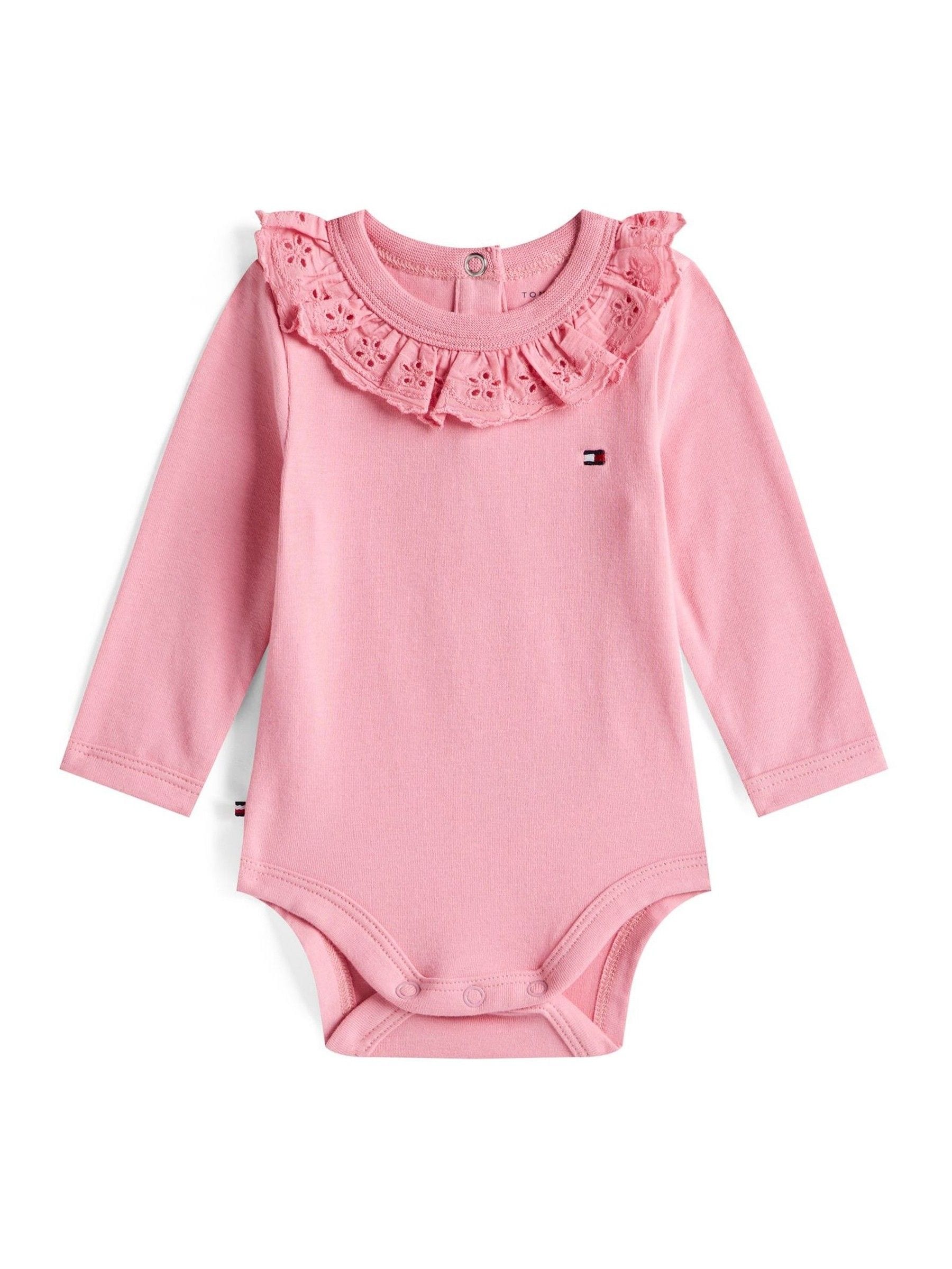 Roze - Tommy Hilfiger Essential Broderie Anglaise Collar Bodysuit
