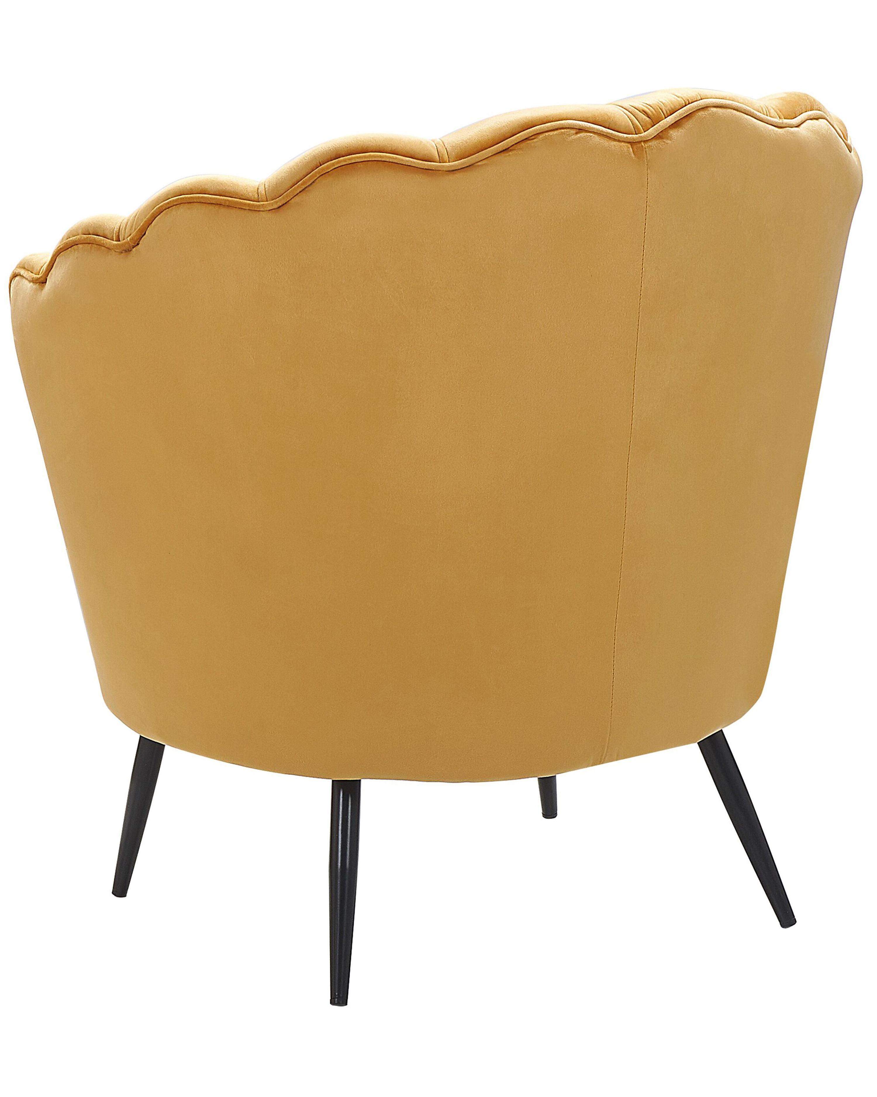 Fauteuil LOVIKKA Fluweel Mosterdgeel