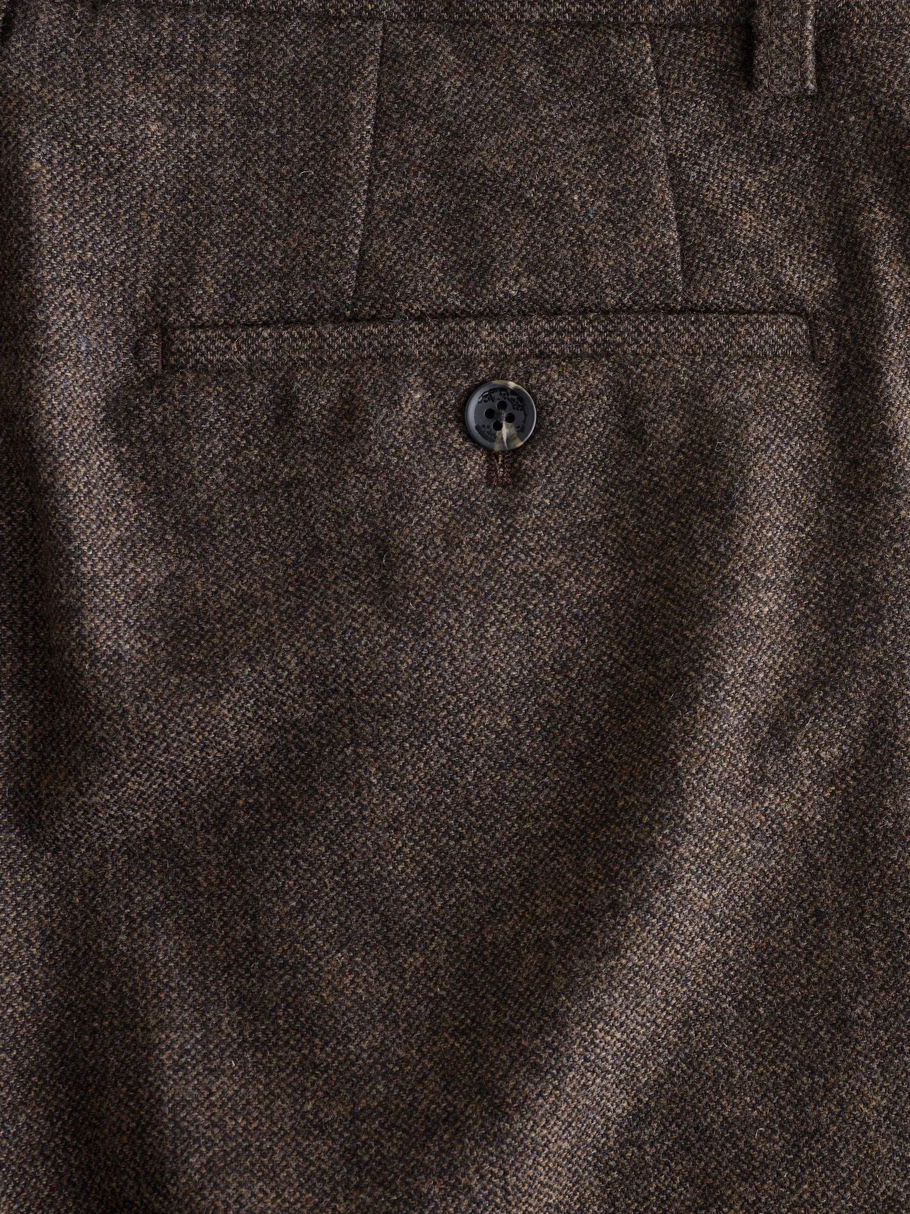 Bruin - Regular Tapered Fit Smart Textured Trousers With Wool